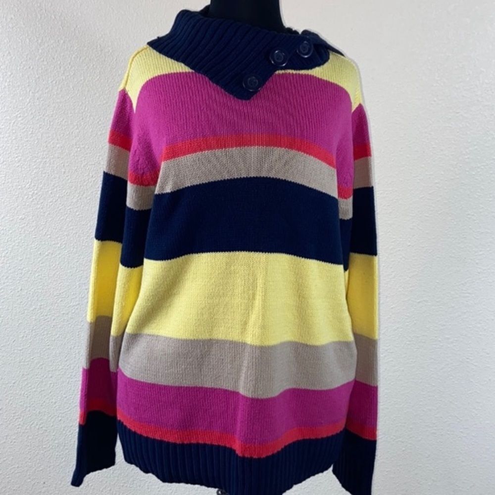 New Liz&co Woman Sweater Stripes Size 1X